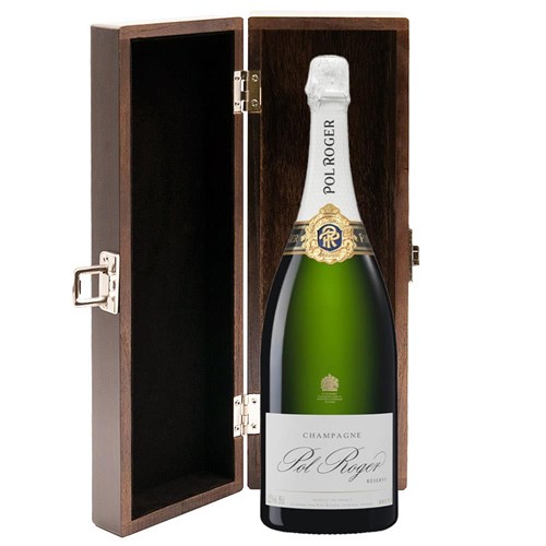 Magnum of Pol Roger Brut Reserve Champagne 150cl in Elm Wood Gift Box